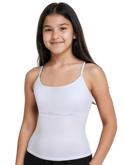 Pack Of 2 White & Blue  High Coverage Cotton Camisole Bra With Adjustable Strap For Girls & Women | D'chica Essentials
