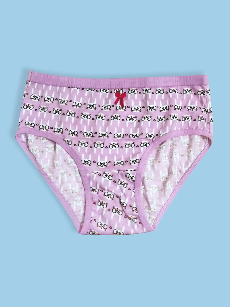 Cotton Hipster Panties | Breathable | Elasticated Waistband | Printed & Solid Briefs Pack of 4 - D'chica