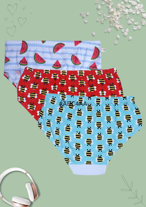 Cotton Hipster Panties | Breathable | Full Coverage | Elasticated Waistband Briefs in Assorted Colours | Pack of 3