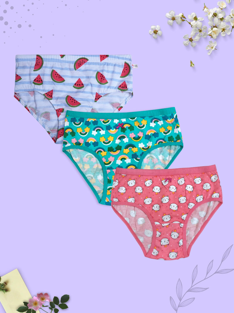 Blue, Pink & Multi Colour Full Coverage Cotton Hipster Panties