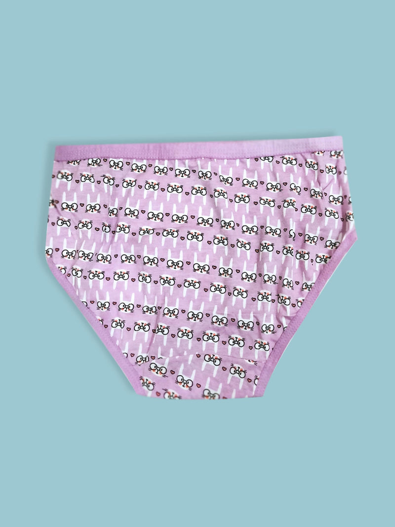 COTTON HIPSTER PANTIES | BREATHABLE | ELASTICATED WAISTBAND | BUNNY PRINT & SOLID BRIEFS PACK OF 3 - D'chica