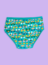 D'chica Girls Pack Of 3 Premium Cotton Brief/Panties For Girls Rainbow Print & Solid Colors