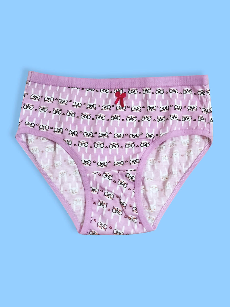 COTTON HIPSTER BRIEFS | MID WAIST | ELASTICATED WAISTBAND | PRINTED PANTIES PACK OF 3 - D'chica