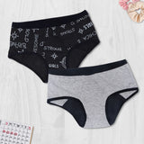 D'chica Pack of 2  Eco-friendly o-Friendly Anti Microbial Lining Period Panties For Teenagers , No Pad Required, Grey & Grey - D'chica