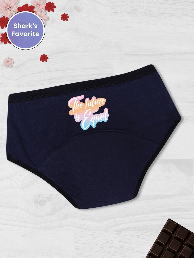 D'chica Equal Future Eco-Friendly Anti Microbial Lining Period Panties For Teen Girls, Pad-free Periods Navy Blue