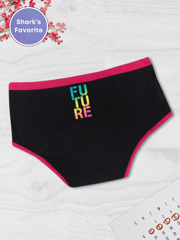 D'chica Your Rainbow Print Eco-friendly o-Friendly Anti Microbial Lining Period Panties For Teenagers Maroon, No Pad Required