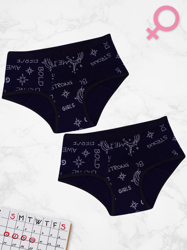 Buy D'chica Set Of 3 Printed & Solid Panties For Girls online