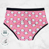 Leakproof & Reusable Blue & Pink Cat Print Period Underwear For Teenager Girls & Womens With Antimicrobial Lining | No Pad Needed | Pack of 2 - D'chica