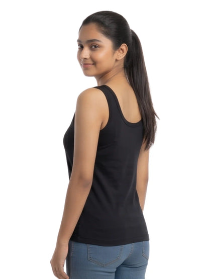Pack of 2 Padded Tank Top For Girls White & Black | Soft & Supportive Fit for Daily Wear