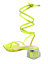Neon Green Lace-up Gladiator Heel - D'chica