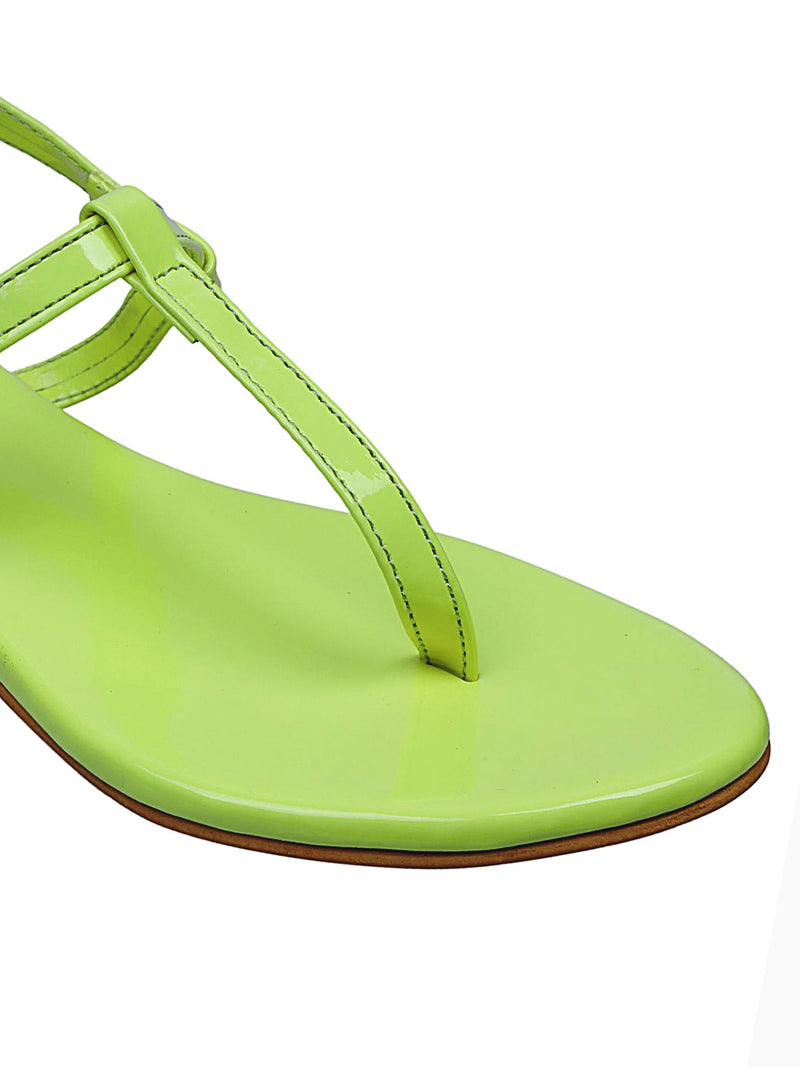Open Toe Green Versatile Flat Sandal | Pack of 1 - D'chica