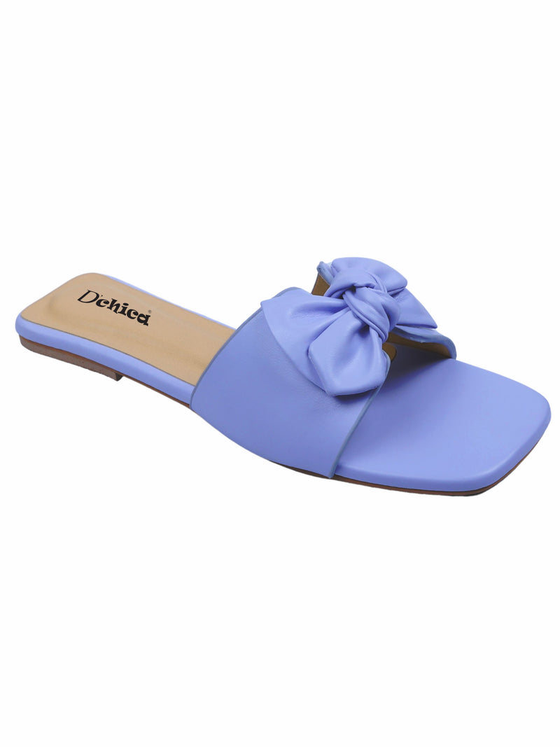 Stylish Bow Lavender Flat Sandal | Pack of 1 - D'chica