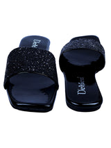 Open Toe Black Flat Sandal | Pack of 1 - D'chica
