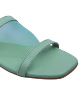 Square Toe Green Flat Sandal | Pack of 1 - D'chica