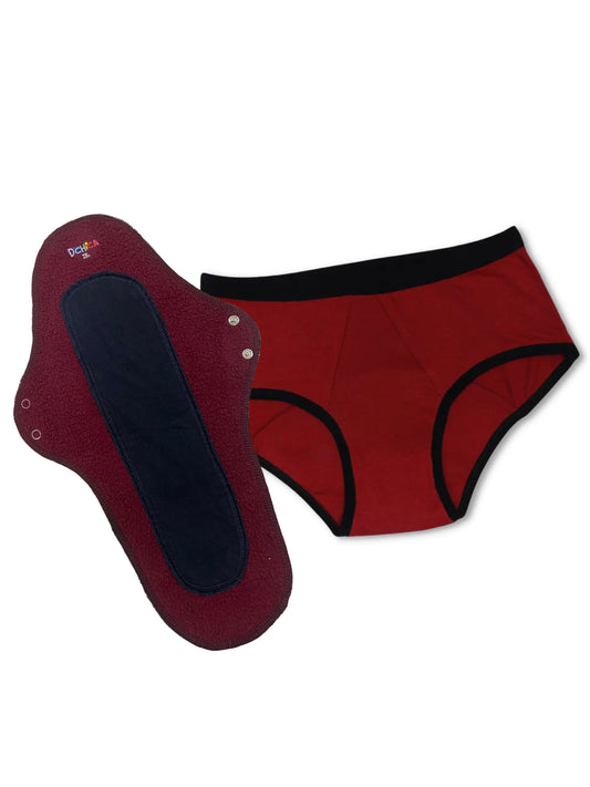 Rash-Free Period Panty & Reusable Sanitary Pads Combo | Skin-Friendly | Antimicrobial Lining