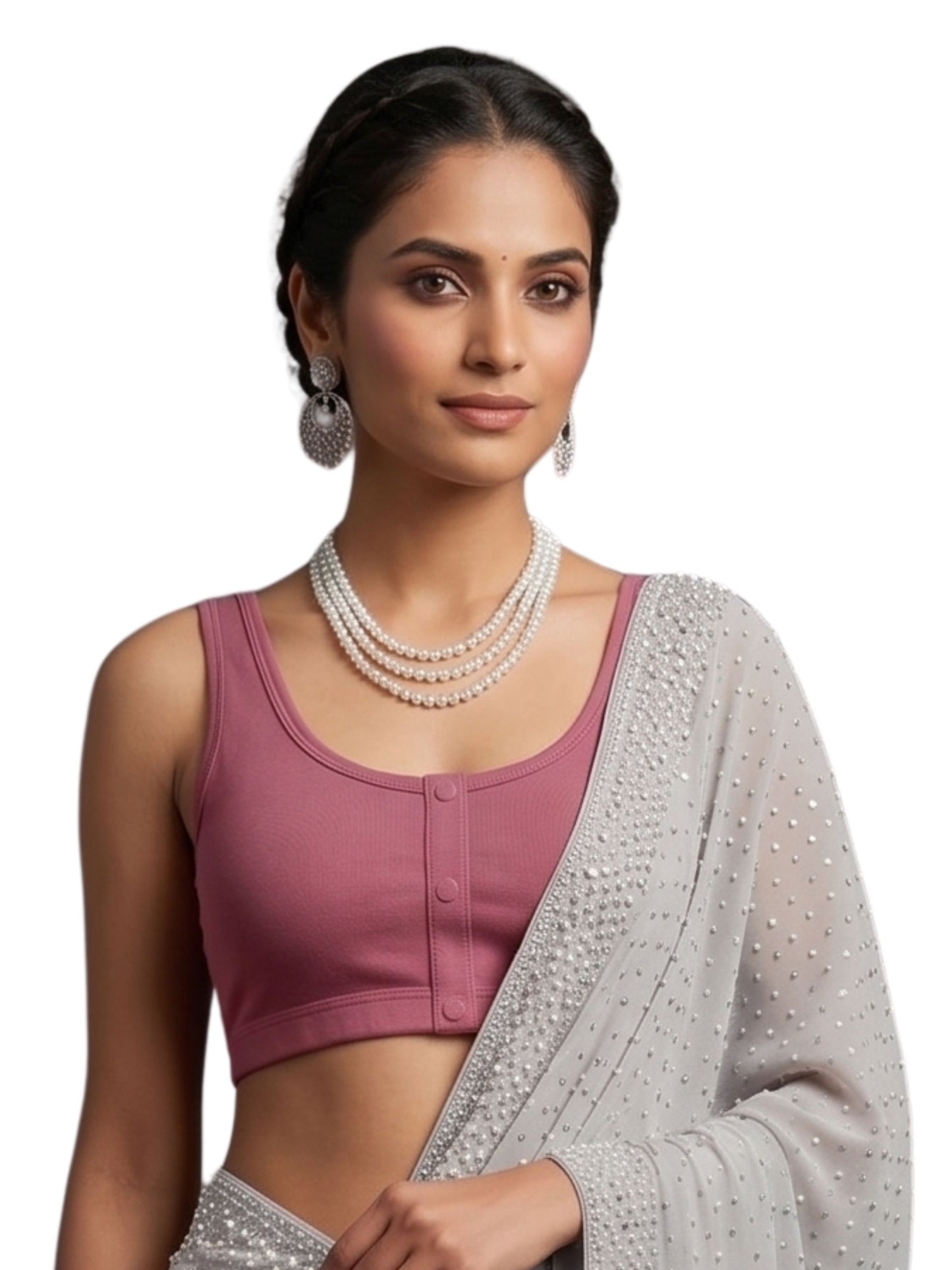Dchica Essentials  Padded Saree Blouse for Women | Wire-Free | Viscose Spandex | Full Coverage | Size M–3XL | Pack of 2
