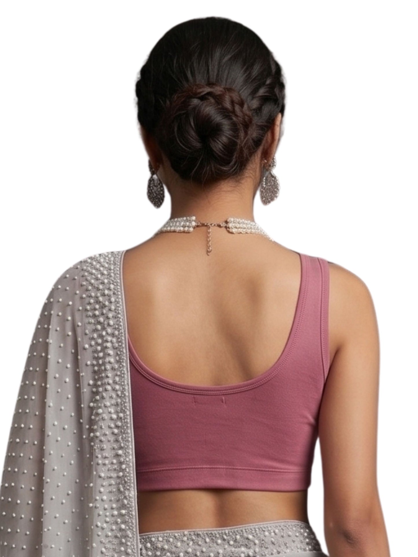 Dchica Essentials  Padded Saree Blouse for Women | Wire-Free | Viscose Spandex | Full Coverage | Size M–3XL | Pack of 2