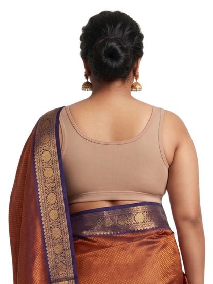 Dchica Essentials  Padded Saree Blouse for Women | Wire-Free | Viscose Spandex | Full Coverage | Size M–3XL | Pack of 2