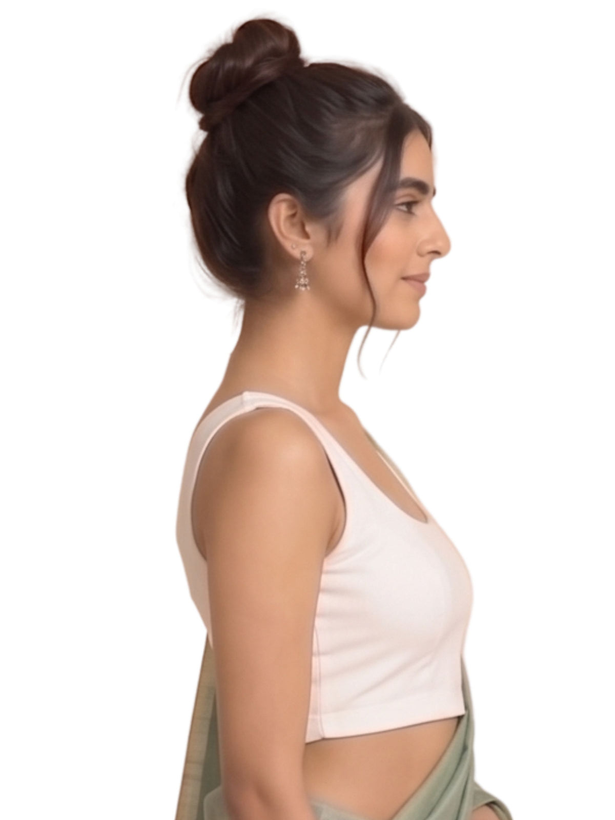 Pack of 1 Front Open Padded Saree Blouse for Women - White | Wire-Free | Viscose Spandex | Full Coverage | Size S - 4XL