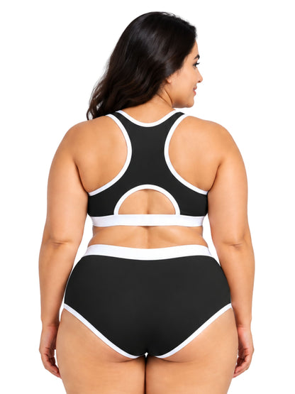 Pack of 2 | Breathable Black Colour Quick Dry Mesh Foam Padded Sports Bra & Panty Set – (1 Bras + 1 Panties)