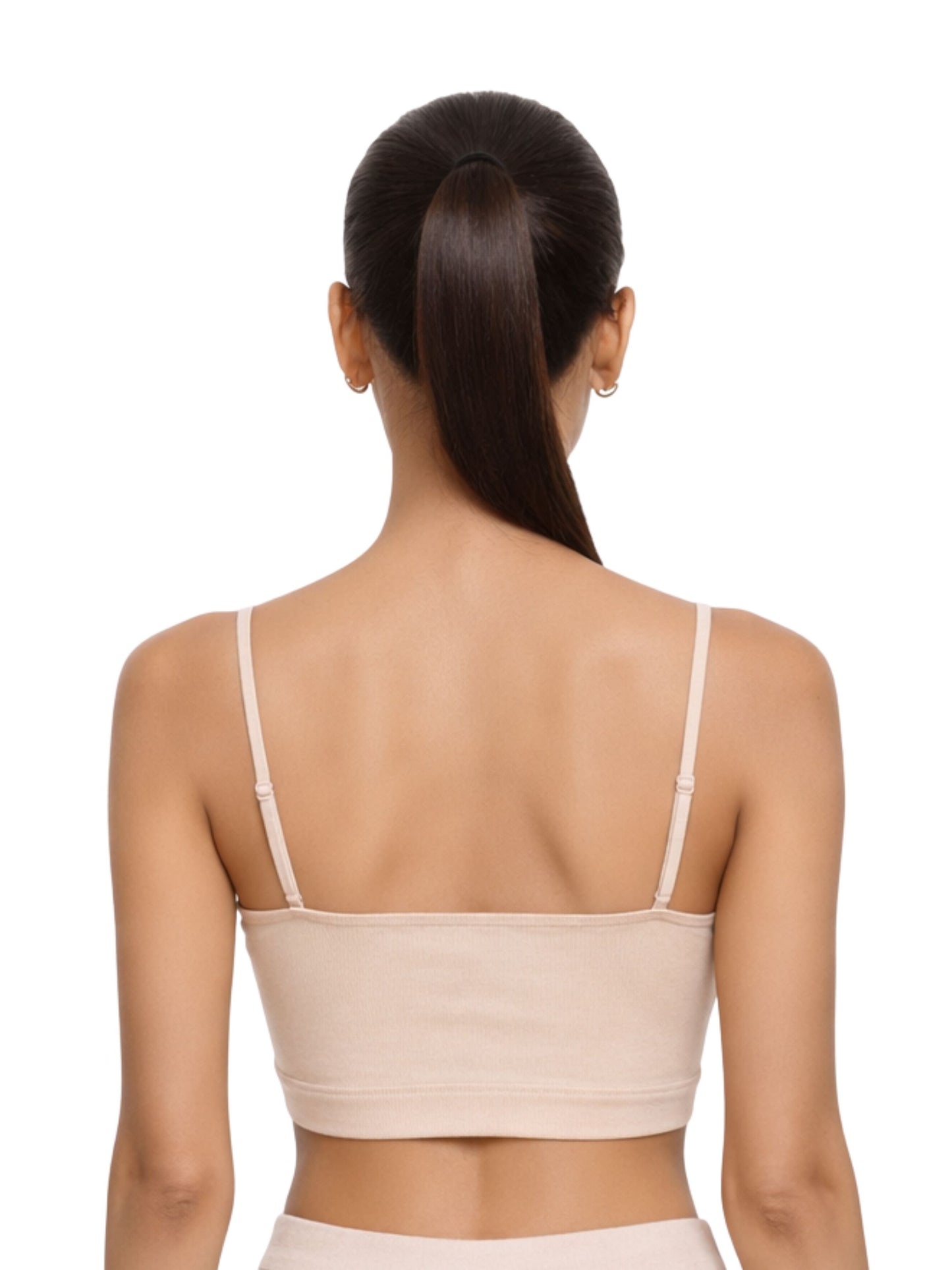 Dchica Essentials Pack of 4  Thin Strap Cotton Padded Sports Bra  for Womens  | Removable Pads | Elasticated Underbrand | Good Support | Full Coverage