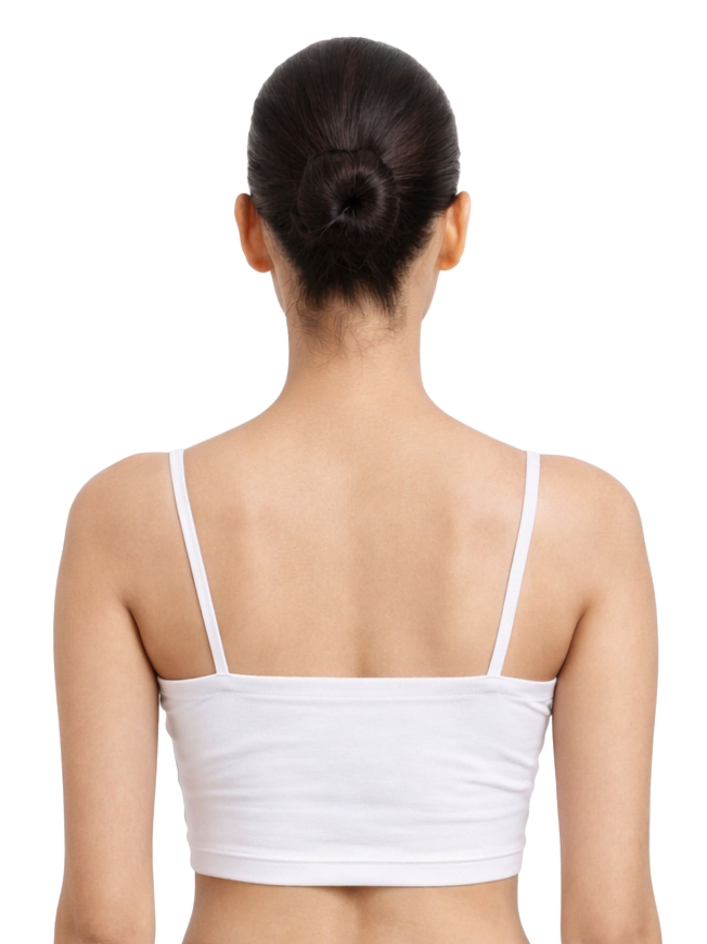 Dchica Essentials Pack of 4  Thin Strap Cotton Padded Sports Bra  for Womens  | Removable Pads | Elasticated Underbrand | Good Support | Full Coverage