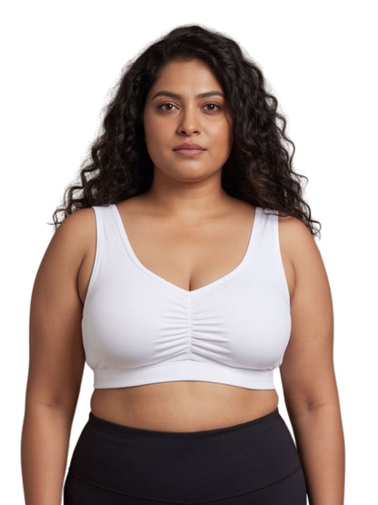 Pack of 4 Broad Strap Cotton Gym Bra for Womens  | Removable Pads | Elasticated Underbrand | Good Support | Full Coverage  | Multicolour Sports Bra Dchica Essentials