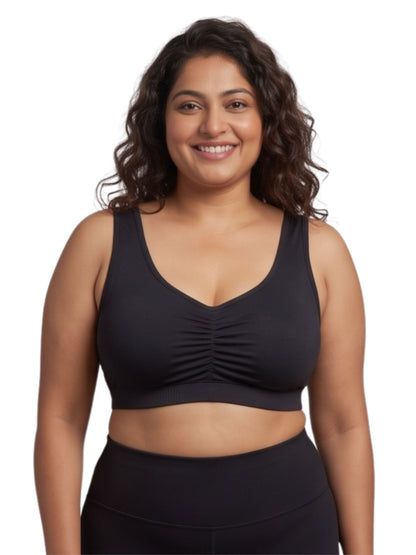Pack of 4 Broad Strap Cotton Gym Bra for Womens  | Removable Pads | Elasticated Underbrand | Good Support | Full Coverage  | Multicolour Sports Bra Dchica Essentials