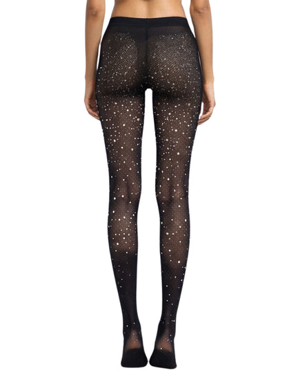 D’chica Essentials Pack of 3 Stockings Combo for Women | Rhinestone &   Plain Comfortable & Stylish Everyday Stockings