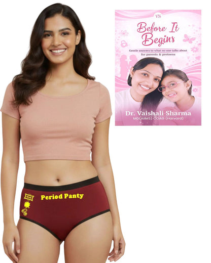 Pack of 2 First Period Starter Kit | Before It Begins Book + Period Panties D'CHICA Essentials