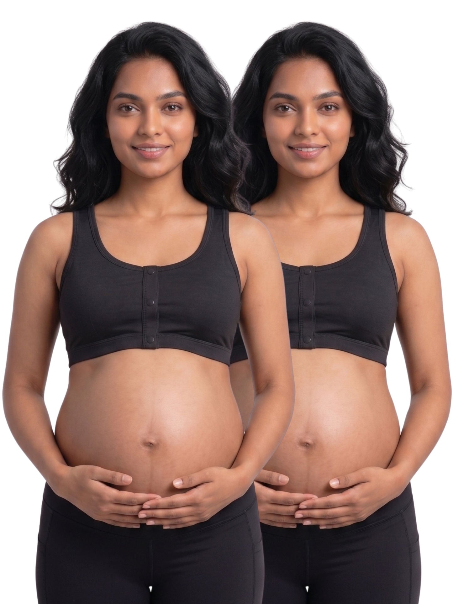Pack of 2 Snap Front Open Feeding Bra | Wire-Free Nursing Bra with Removable Pads | Viscose Spandex | Full Coverage | Size M–3XL Dchica Essentials