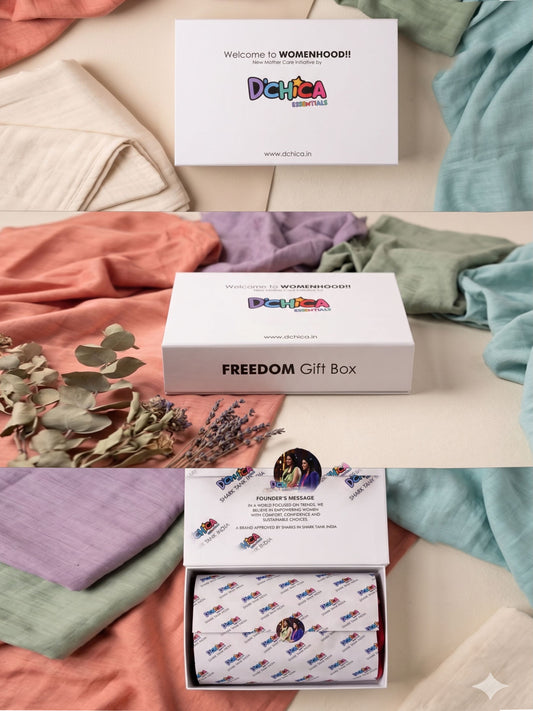 Pack of 2 Maternity & Period Care Combo | 1 Wire-Free Snap Front Open Feeding Bra with Removable Pads + 1 Leakproof Reusable Period Panty | Full Coverage | Assorted Colour. D'CHICA Essentials