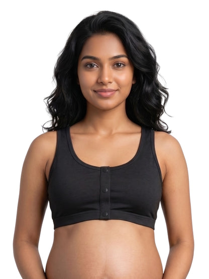 Pack of 2 Snap Front Open Feeding Bra | Wire-Free Nursing Bra with Removable Pads | Viscose Spandex | Full Coverage | Size M–3XL Dchica Essentials