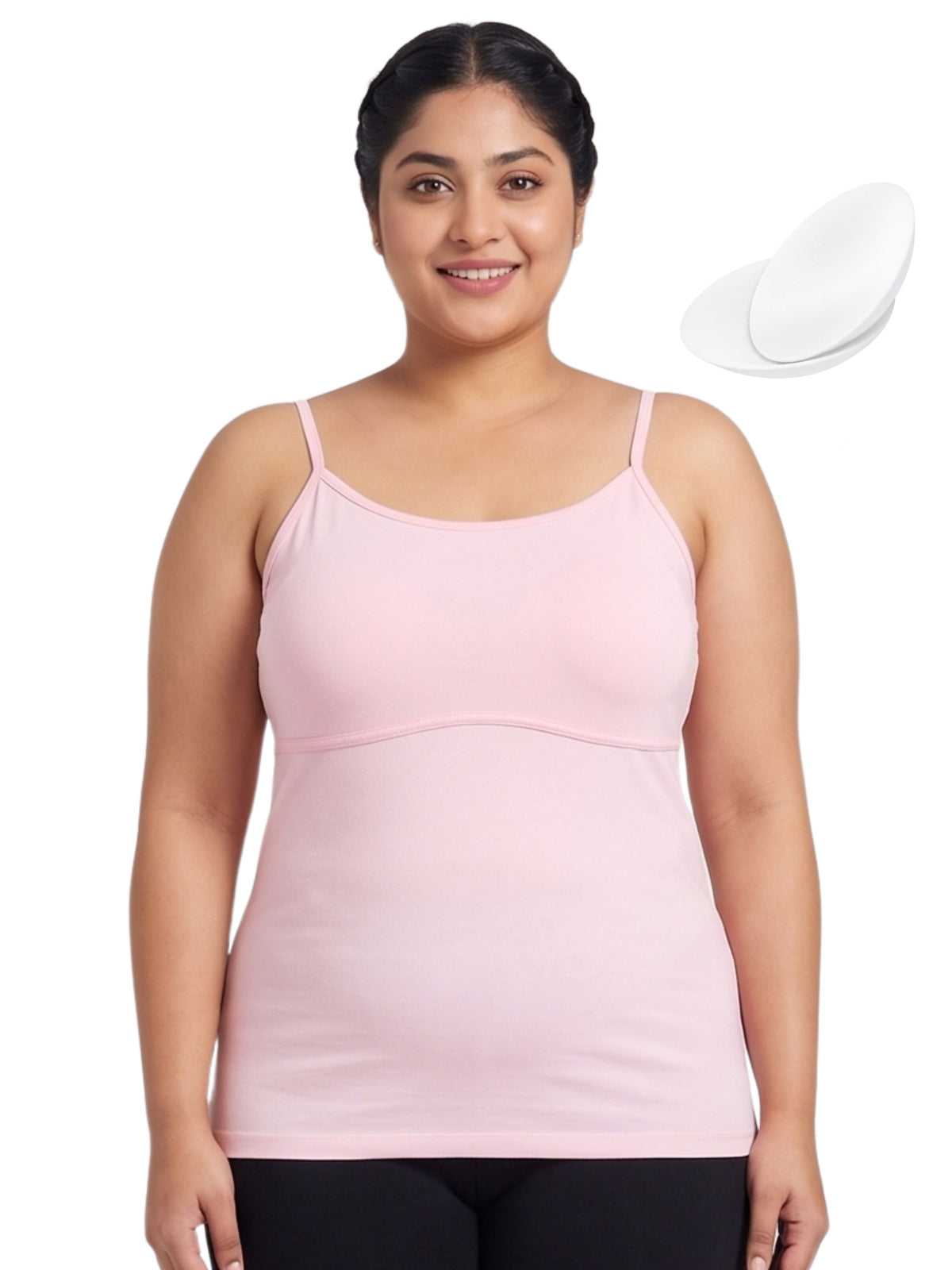 Pink High Coverage Cotton Camisole Bra With Adjustable Strap For Women  | Pack Of 1