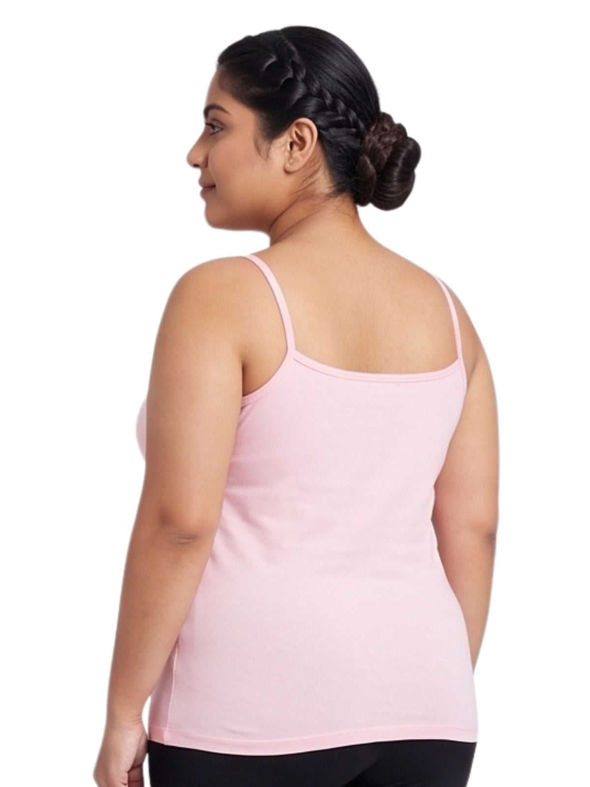 Pink High Coverage Cotton Camisole Bra With Adjustable Strap For Women  | Pack Of 1