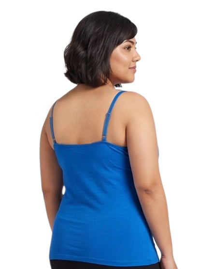 Blue High Coverage Cotton Camisole Bra With Adjustable Strap For Girls & Women  | Pack Of 1