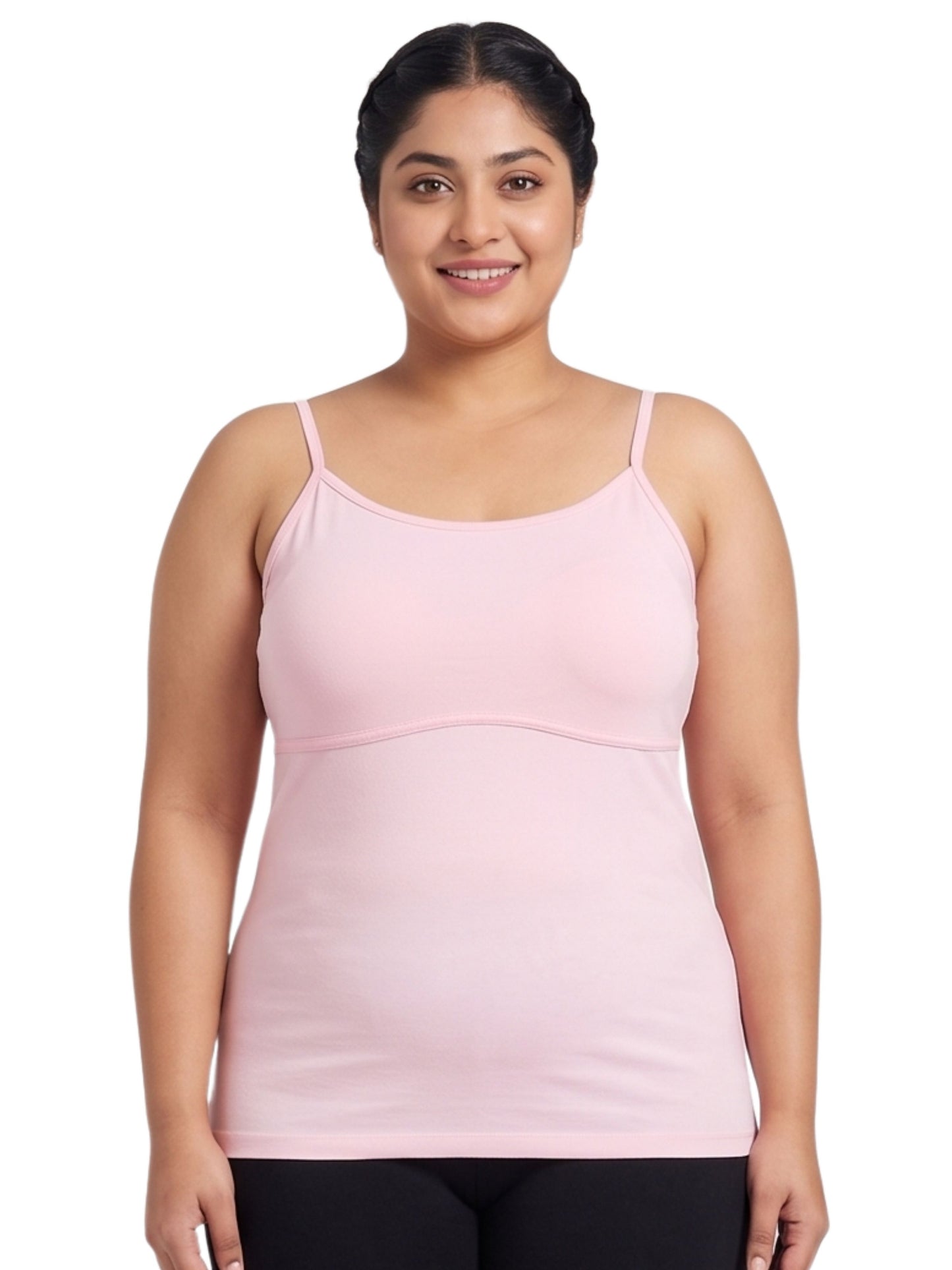 Skin, Pink & White High Coverage Cotton Camisole Bra With Adjustable Strap For  Girls & Women | Pack of 2
