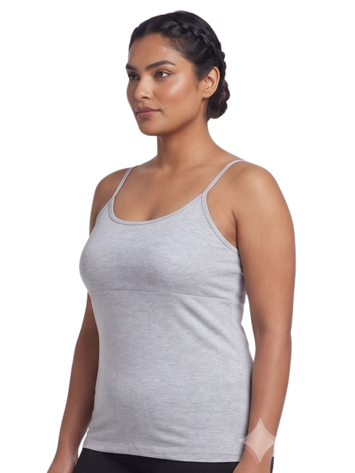 Grey High Coverage Cotton Camisole Bra With Adjustable Strap For Women | Pack Of 1