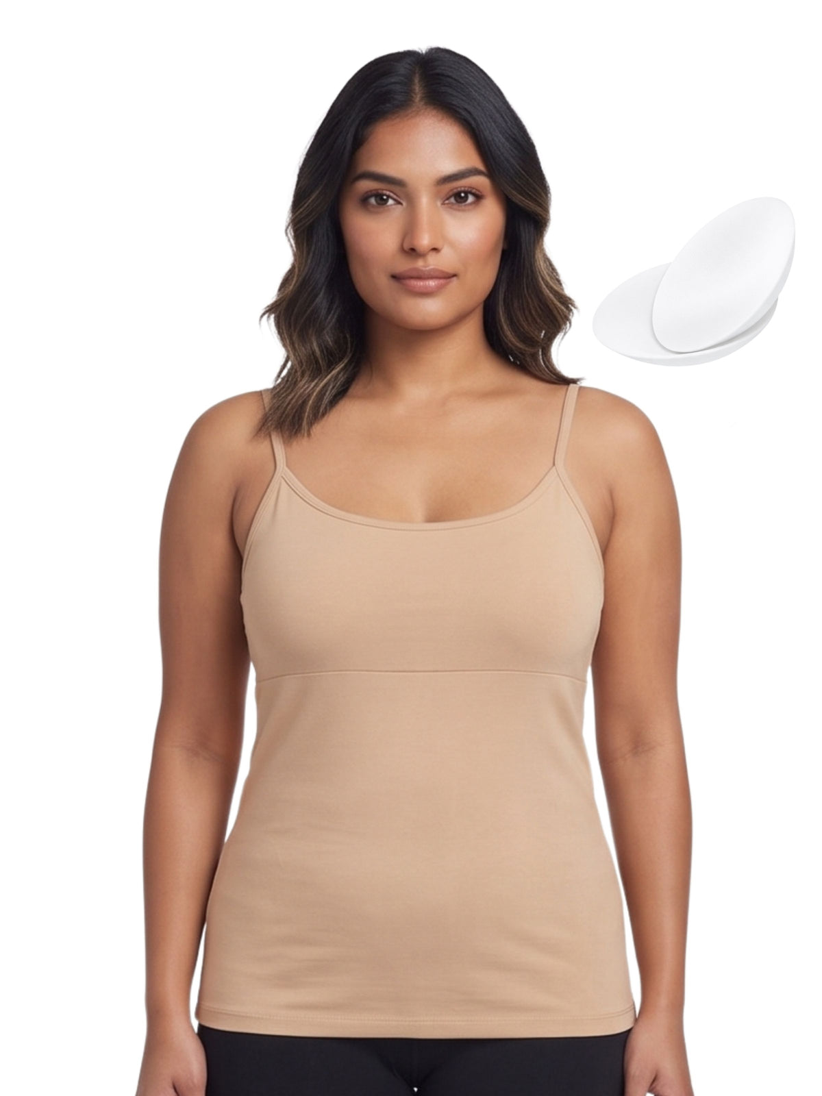 Skin Tone High Coverage Cotton Camisole Bra With Adjustable Strap For Women  | Pack Of 1