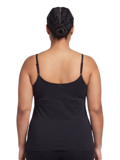 White & Black High Coverage Cotton Camisole Bra With Adjustable Strap For Women | Pack of 2