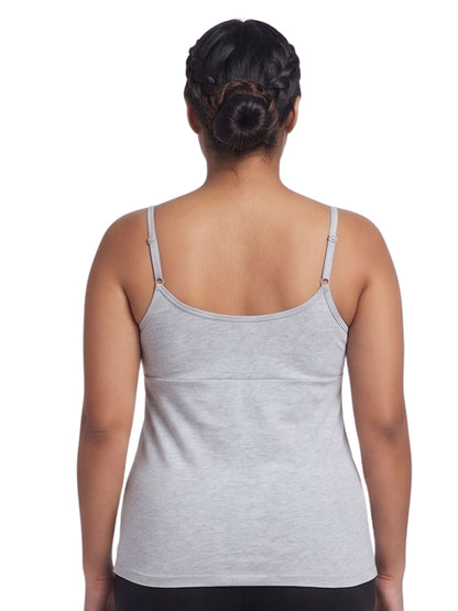 Grey & Skin Tone High Coverage Cotton Camisole Bra With Adjustable Strap For Women | Pack of 2