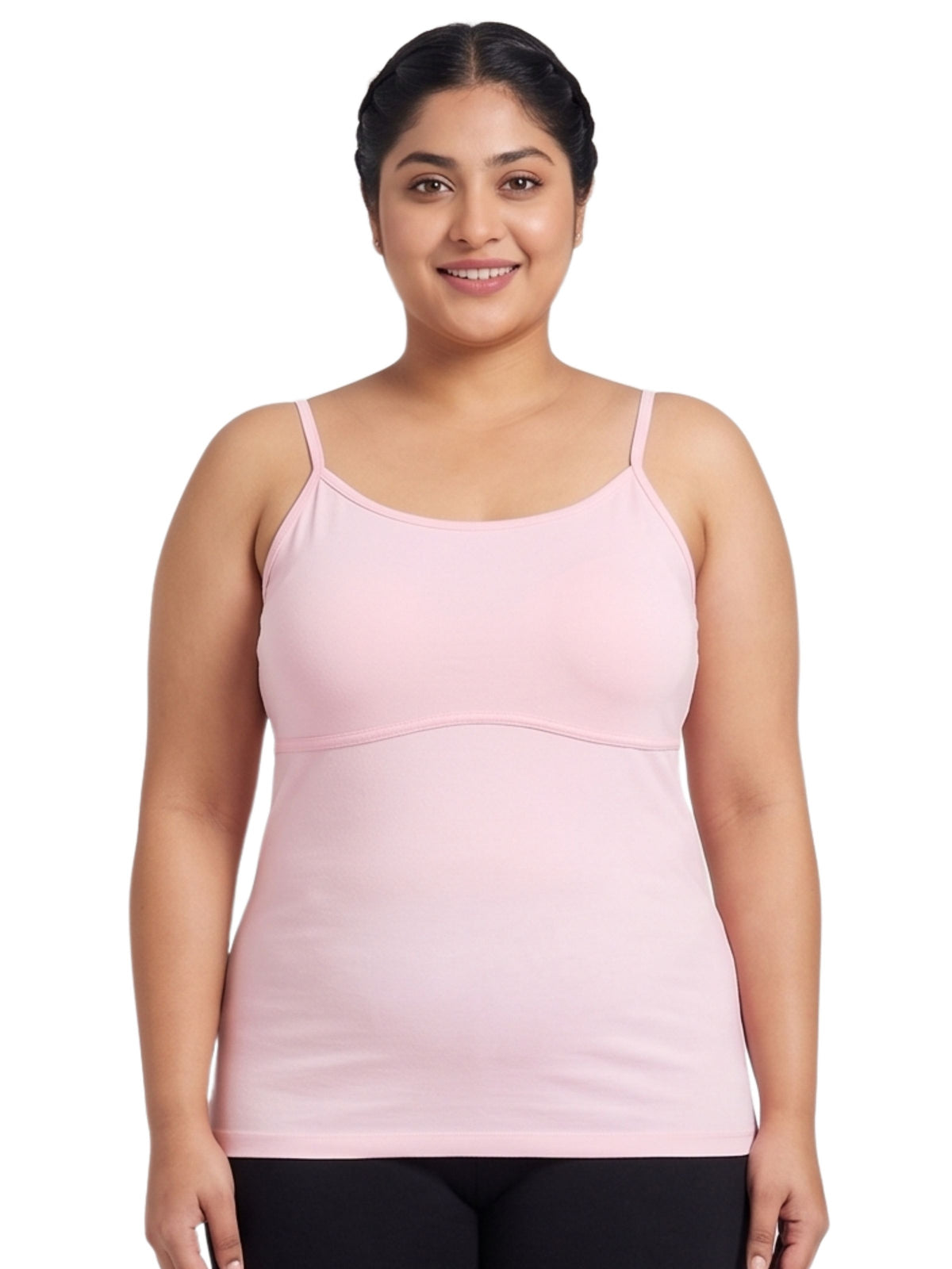 Pink & Black  High Coverage Cotton Camisole Bra With Adjustable Strap For  Girls & Women | Pack of 2