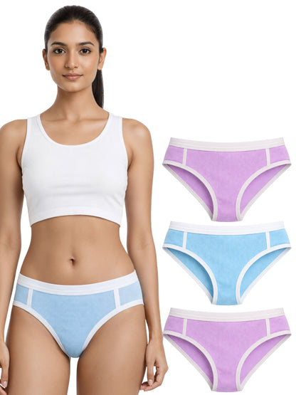 Dchica Essentials Pack of 4 Quick-Dry Mesh Dotted Panty