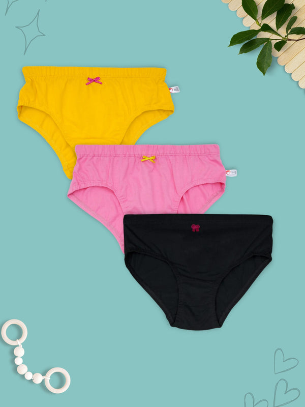 Cotton Hipster Panties | Pack of 3 Black, Yellow & Pink Women's Briefs
