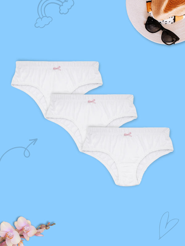 Full Coverage Cotton Hipster Panties | Pack of 3 White Women's Briefs