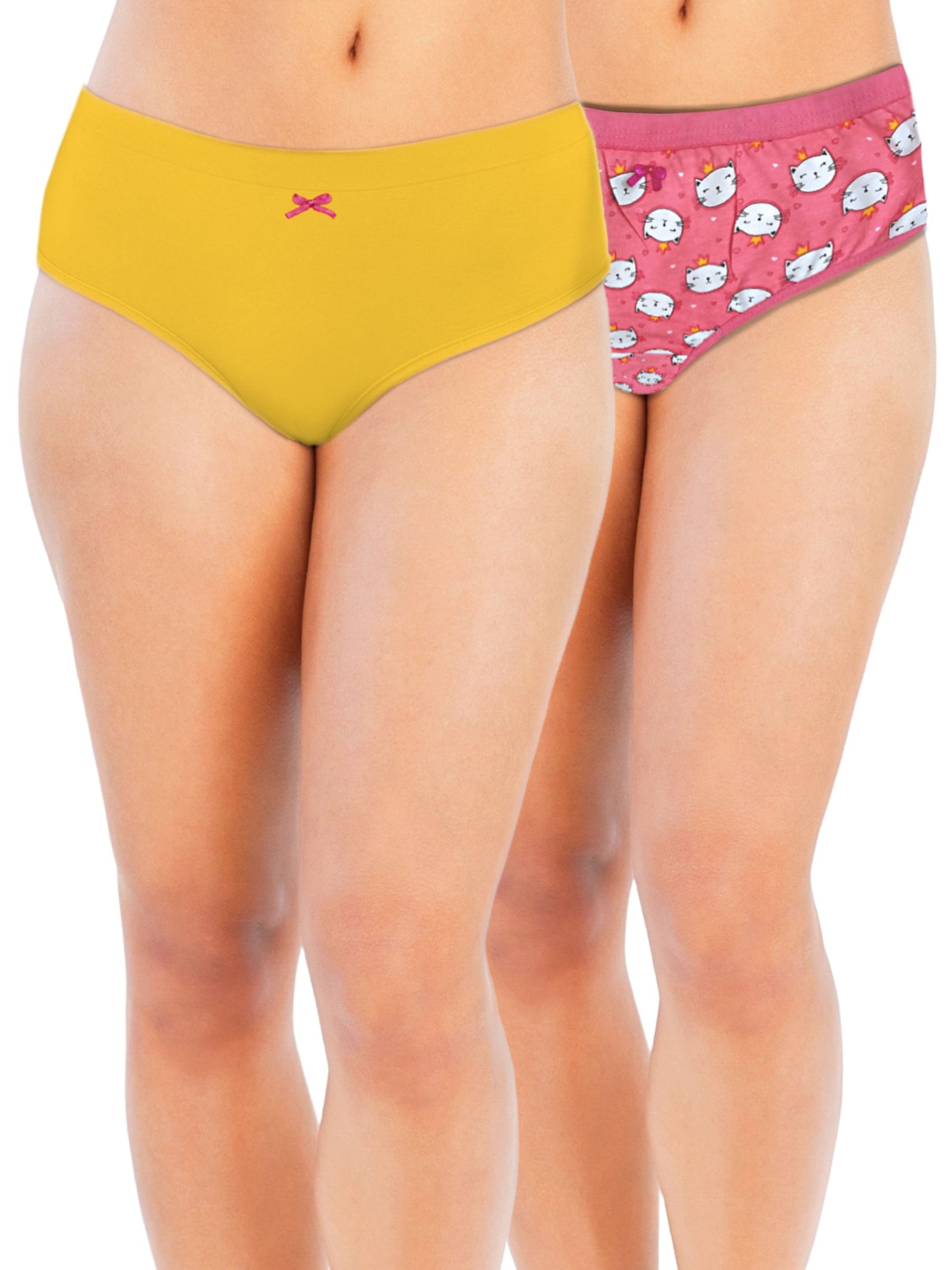 D'CHICA Essentials Mid Waist Assorted Cotton Hipster Panties | Print & Solid cotton Briefs (colour will send as per availability)