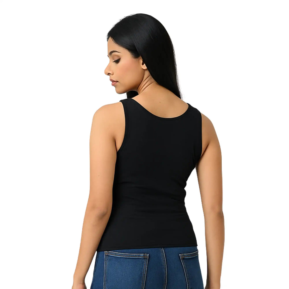 Pack of 1 | Soft & Supportive Fit for Daily Wear | Padded Tank Top For Women's Black