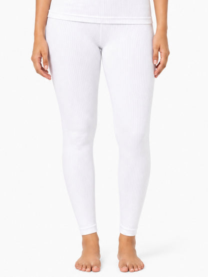 Regular Fit Warm Full Sleeve Thermal Set | White Thermal Tank Top & Leggings | Set of 2