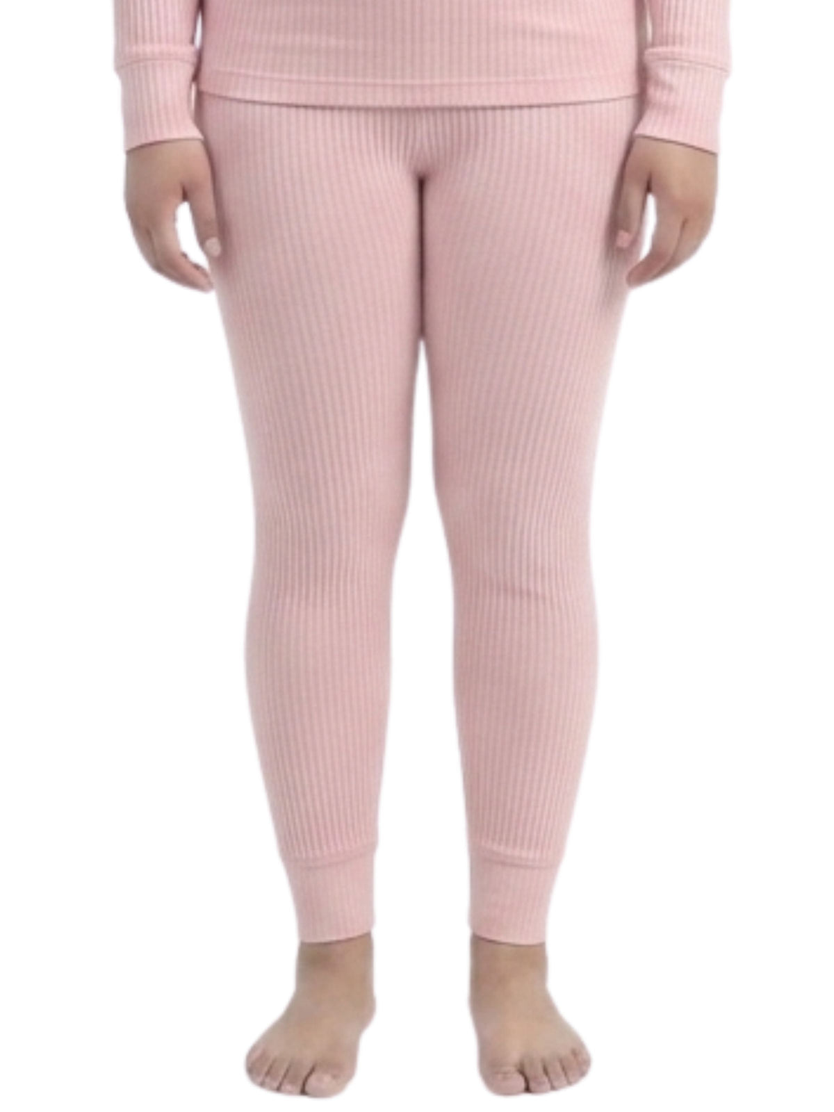 Regular Fit Warm Full Sleeve Thermal Set | Pink Thermal Tank Top & Leggings | Set of 2