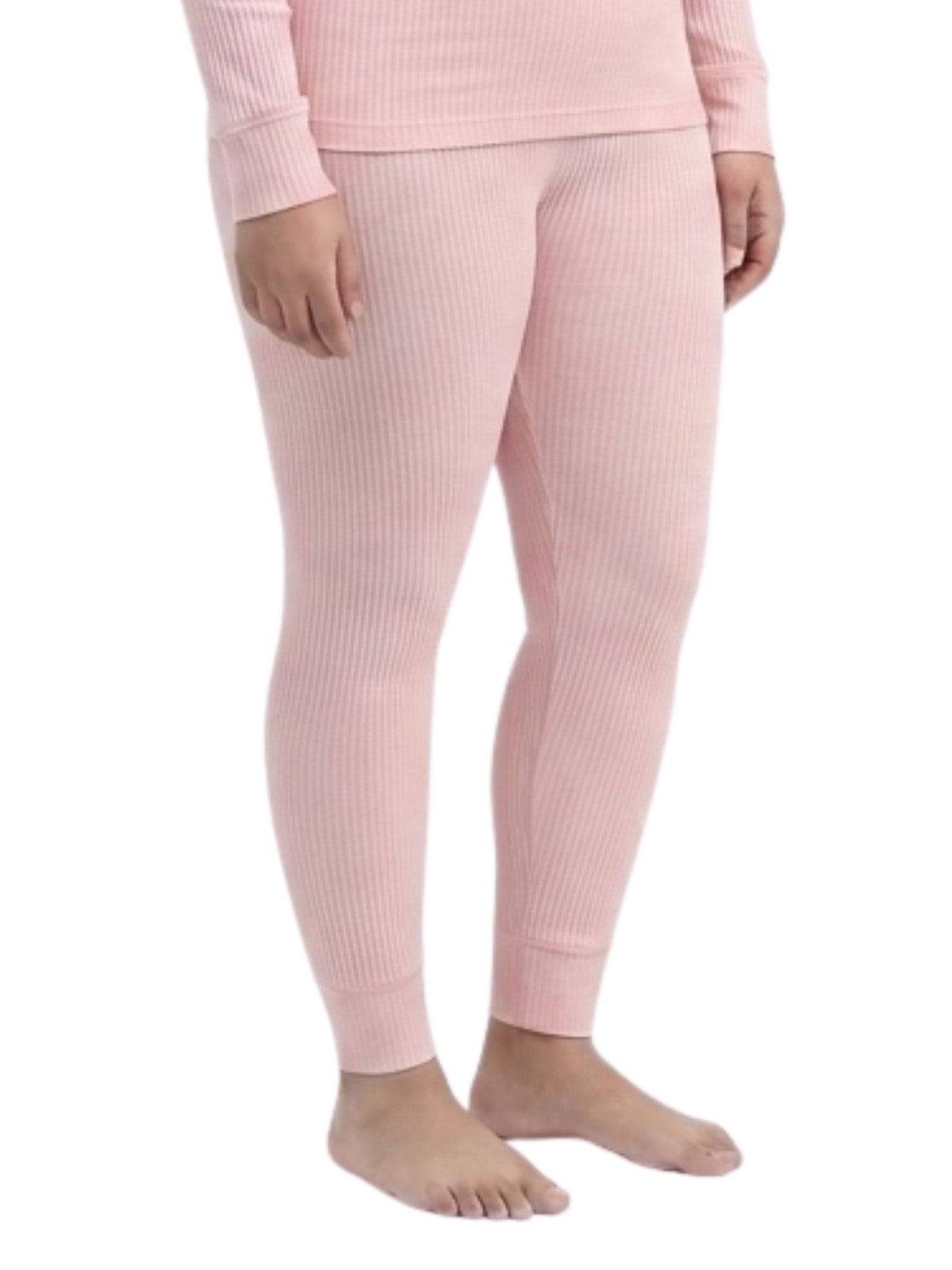 Regular Fit Warm Full Sleeve Thermal Set | Pink Thermal Tank Top & Leggings | Set of 2